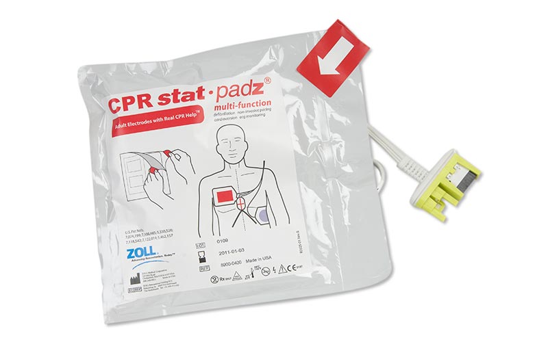 CPR stat padz adult defibrillator electrode package