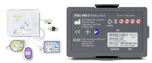 ZOLL AED 3 battery pack and accessories