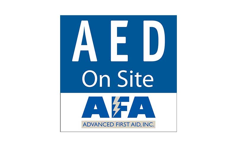 AED on site sign with AFA logo
