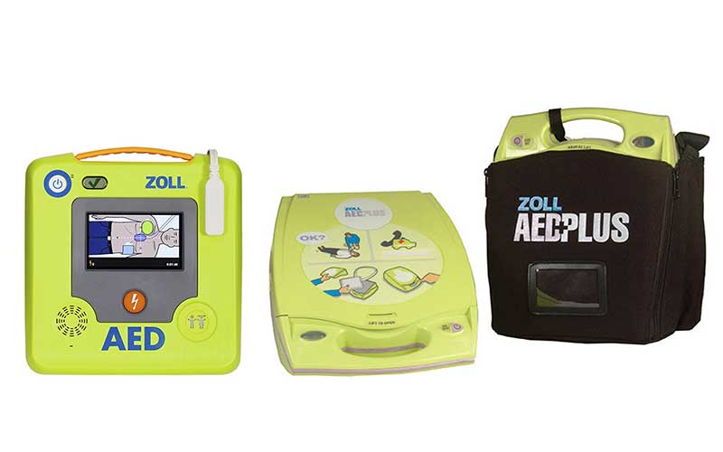 ZOLL AED Plus defibrillator and carrying case