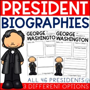 US President Biography Report Templates | Presidents' Day