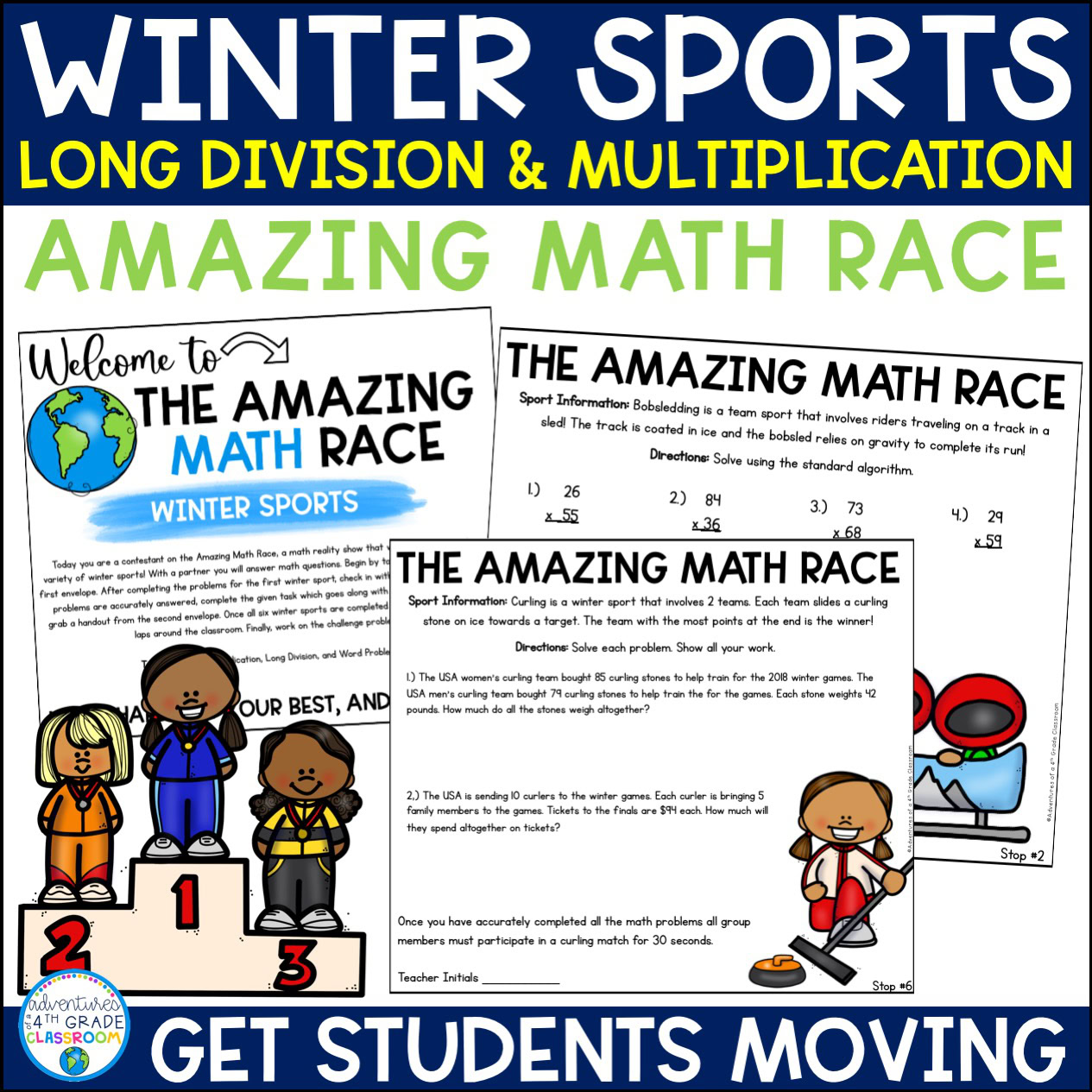 2- Digit by 2- Digit Multiplication and Long Division | Winter Sports