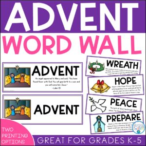 Advent Catholic Vocabulary Word Wall
