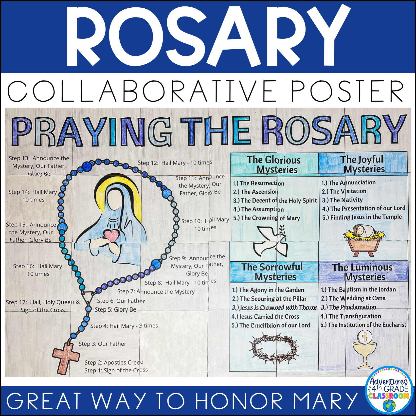 Praying the Rosary Collaborative Poster | Catholic