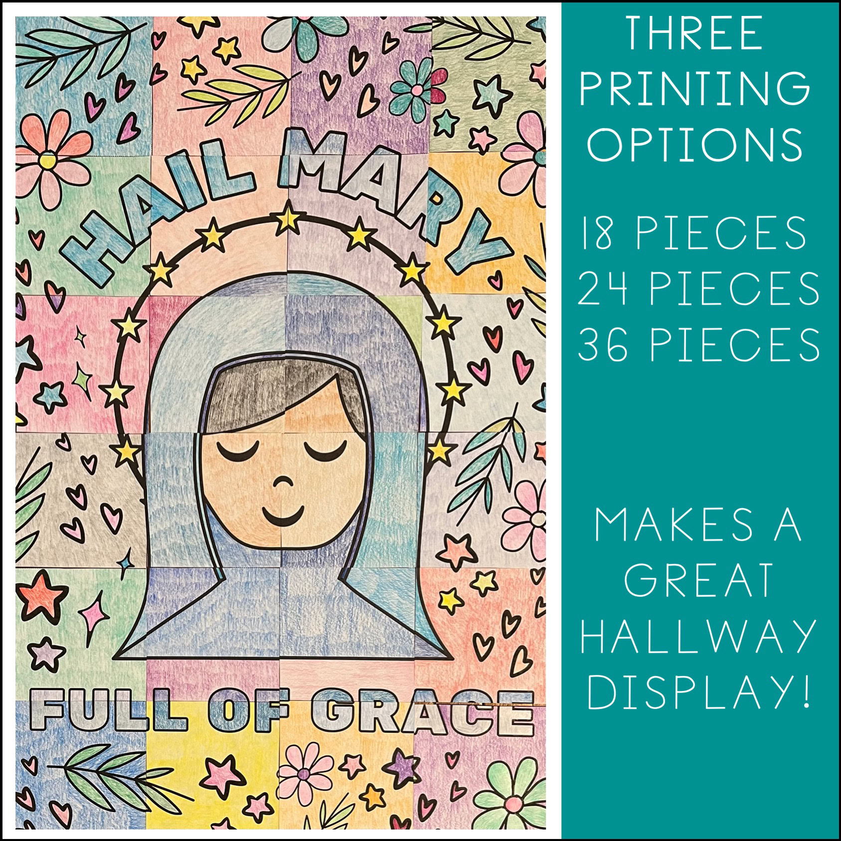 Hail Mary | Collaborative Poster | Catholic | Immaculate Conception - Image 2
