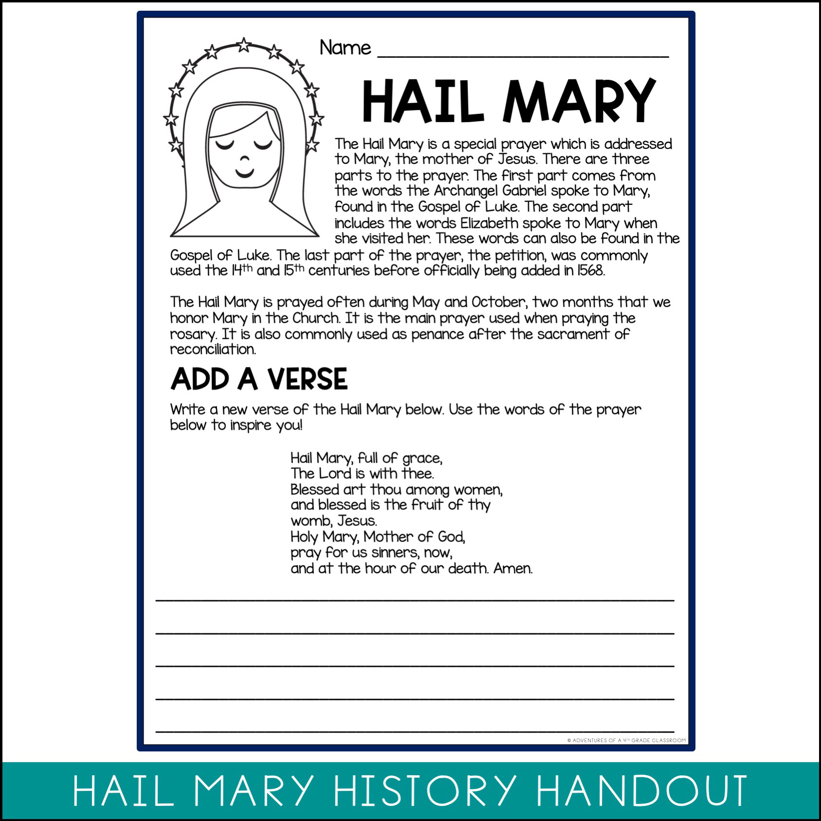Hail Mary | Collaborative Poster | Catholic | Immaculate Conception - Image 3
