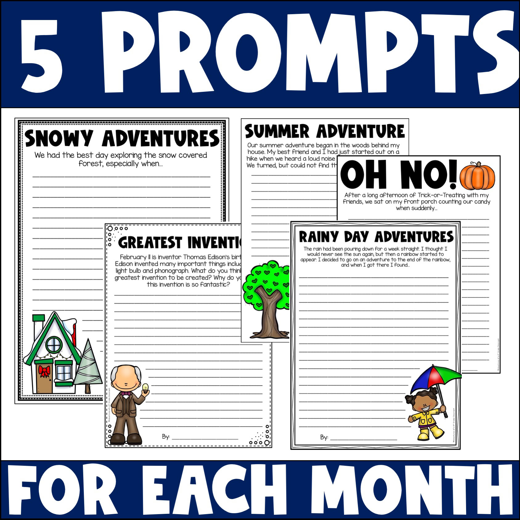 Monthly Writing Prompts Bundle - Image 2