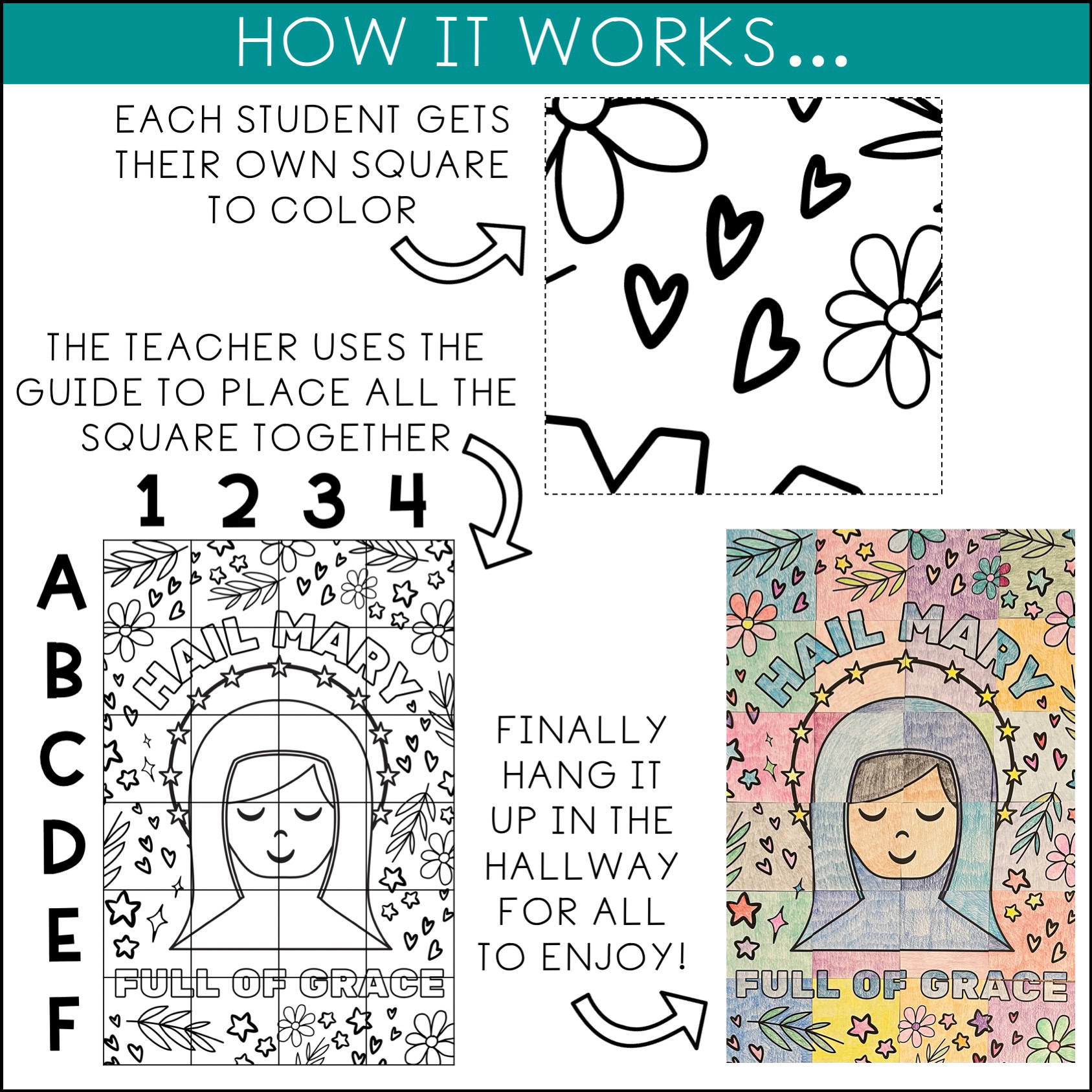 Hail Mary | Collaborative Poster | Catholic | Immaculate Conception - Image 4