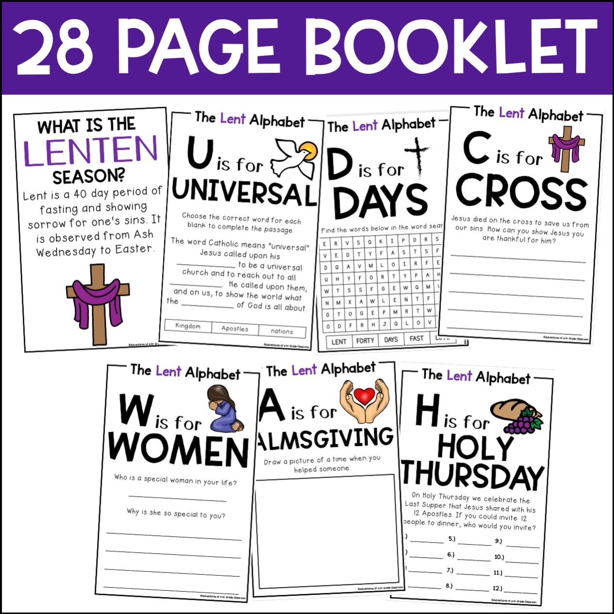 Lent | Reflection Booklet & Alphabet | Upper Elementary - Image 2