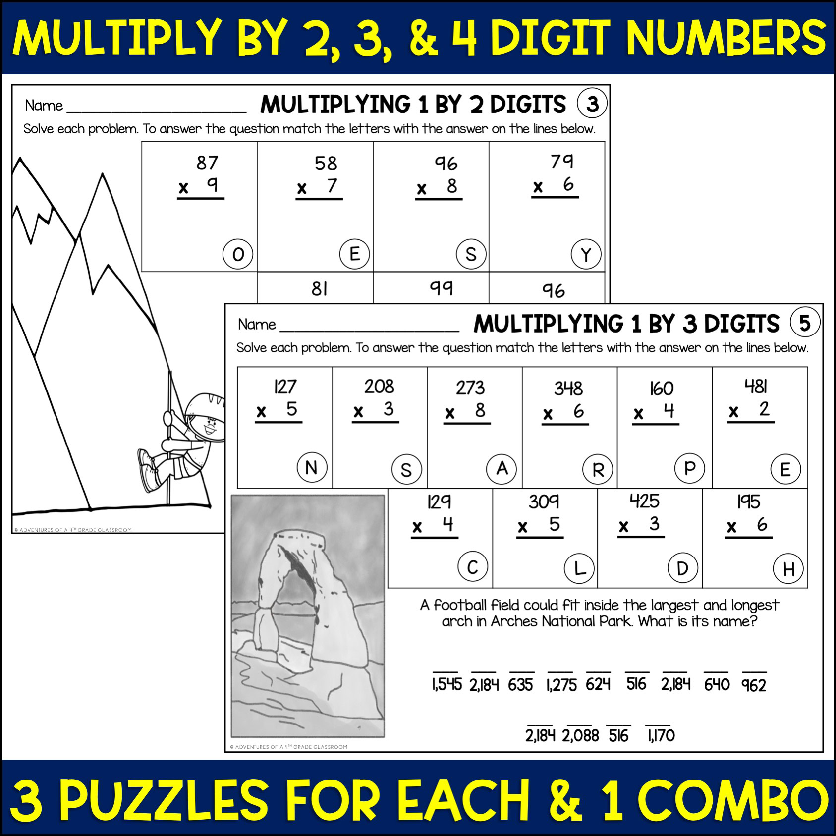 Multiplying by 1 Digit Numbers | Review Puzzles - Image 2