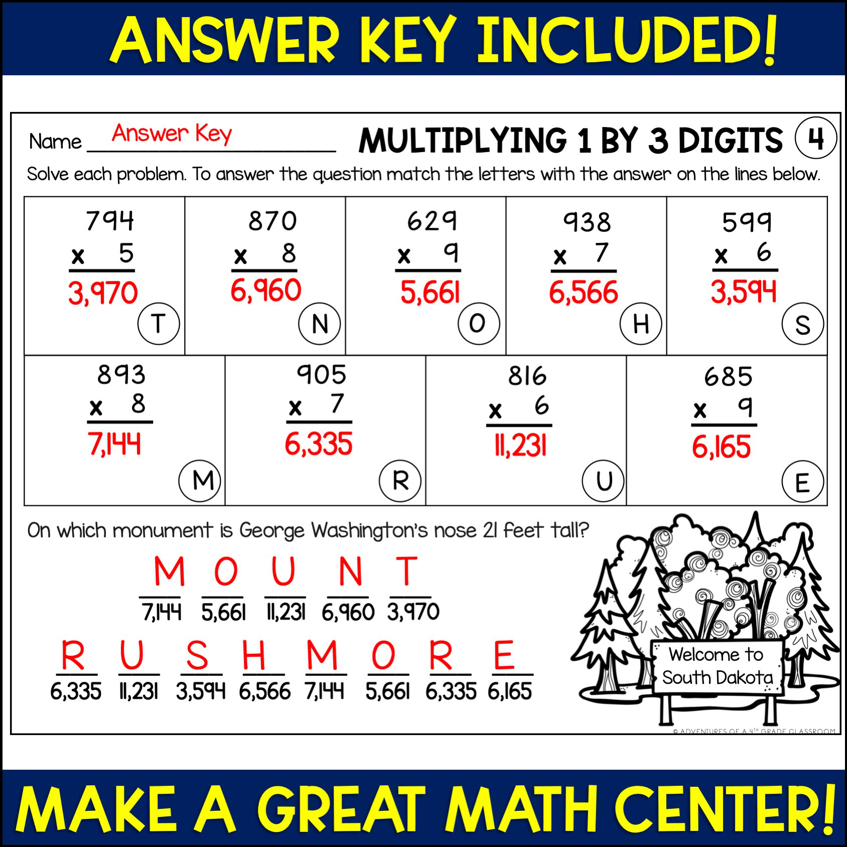 Multiplying by 1 Digit Numbers | Review Puzzles - Image 3