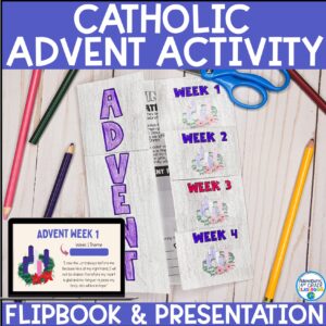Advent Season Coloring Flipbook & Reflection Activity - Bulletin Board Catholic