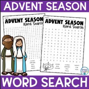 Advent Season Word Search Activity for Vocabulary Catholic