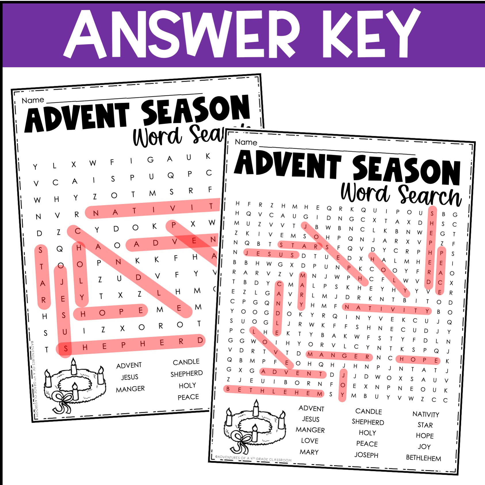 Advent Season Word Search Activity for Vocabulary Catholic - Image 3