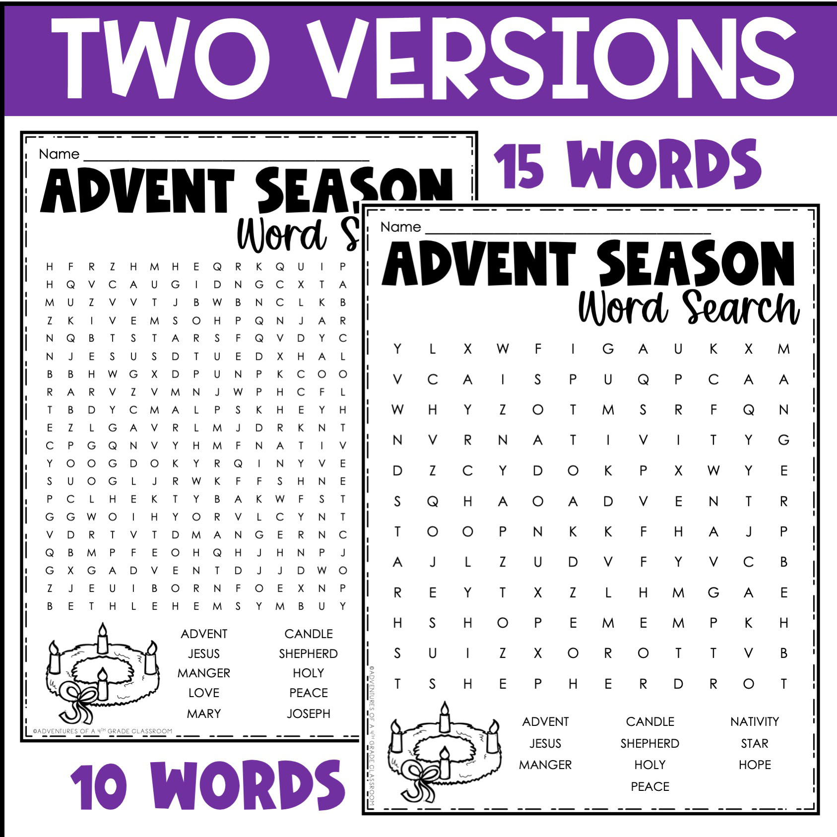 Advent Season Word Search Activity for Vocabulary Catholic - Image 2