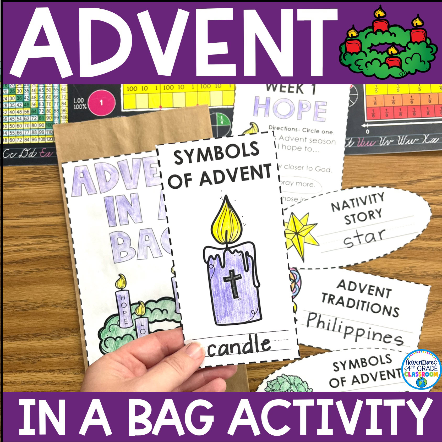 Advent in a Bag Craft Coloring and Tracing Activity Catholic Traditions & Symbols