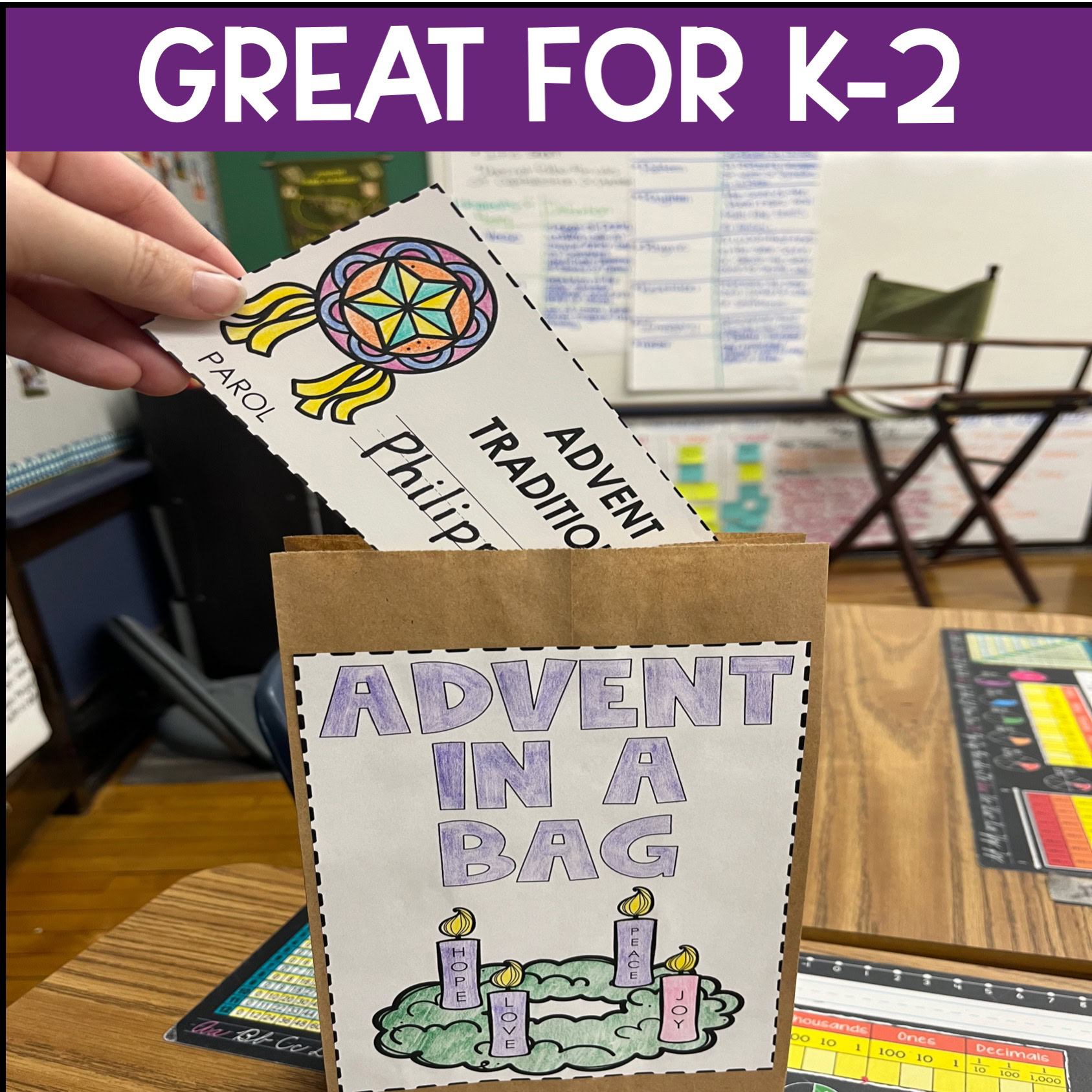Advent in a Bag Craft Coloring and Tracing Activity Catholic Traditions & Symbols - Image 4