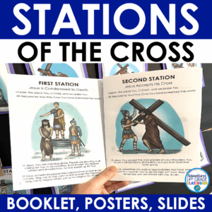 Stations of the Cross Catholic Booklet & Posters Lent Prayer Coloring Activity