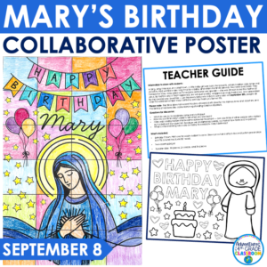 Mary's Birthday Collaborative Coloring Poster Nativity of Mary Catholic Activity