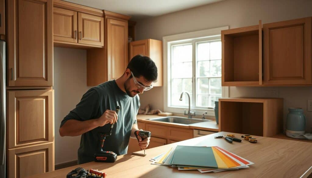 DIY kitchen cabinets installation