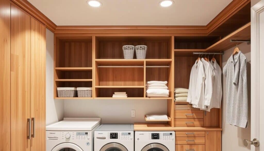 built-in laundry storage