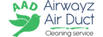 Airwayz Air Duct Cleaning Service logo with green bird and text.