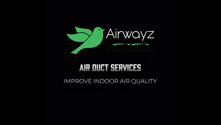 Airwayz logo with a green bird and text 'Air Duct & Insulation Services'