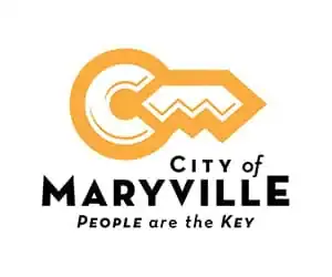 City of Maryville logo featuring a key and circular emblem for local government.