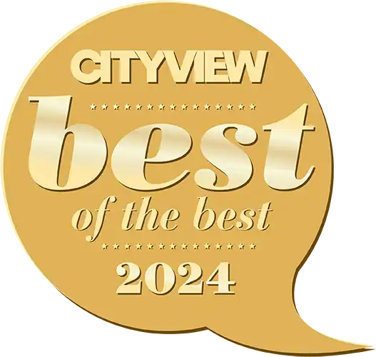 Cityview Best of the Best 2024 award badge in gold color.