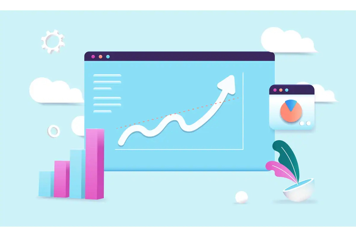 Graph showing upward trend in digital marketing performance.