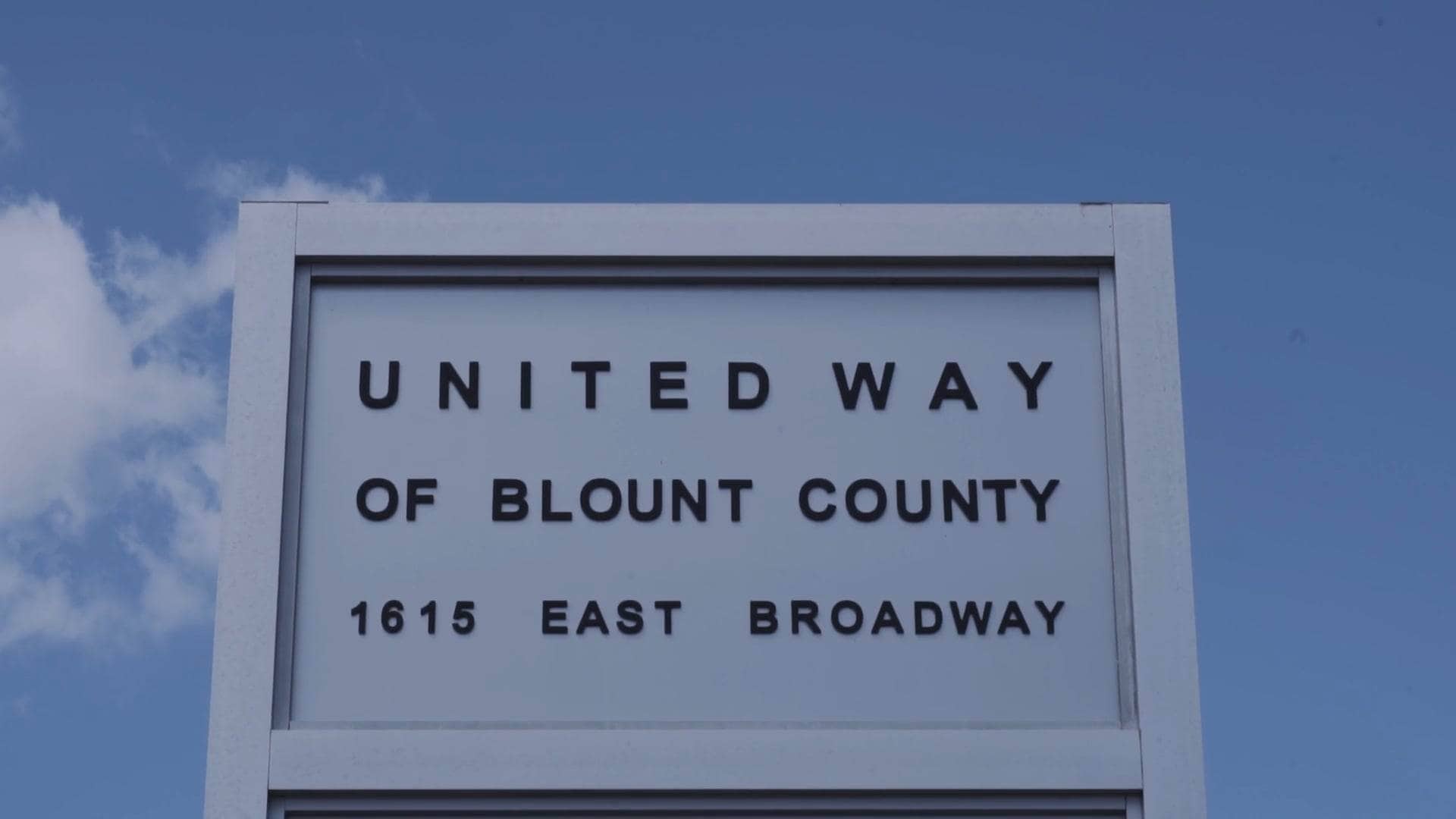United Way of Blount County sign at 1615 East Broadway.