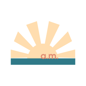A.M. Consulting logo featuring sunrise design with Altagracia Montilla's initials, conflict resolution and wellness consulting brand