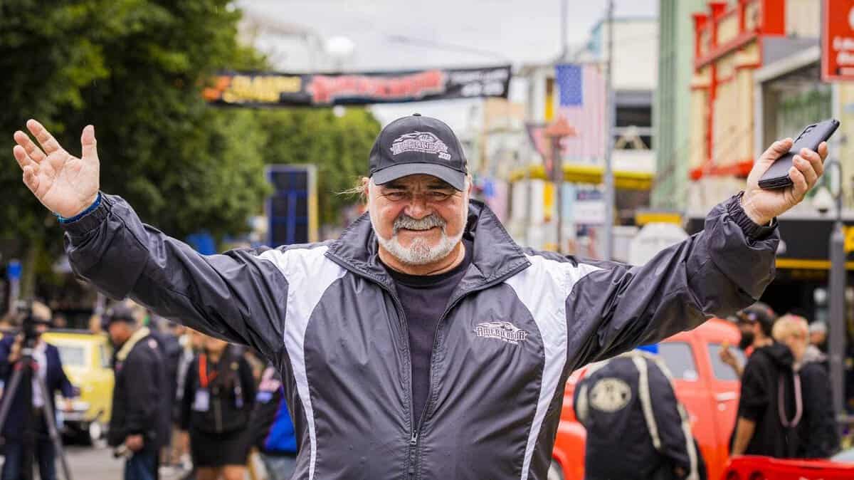 Vintage American cars at Americarna festival, showcasing classic cars and car culture in New Zealand.