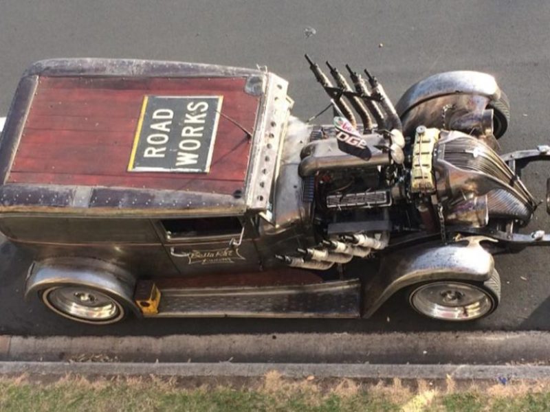 Unique custom hot rod vehicle inspired by American car culture.