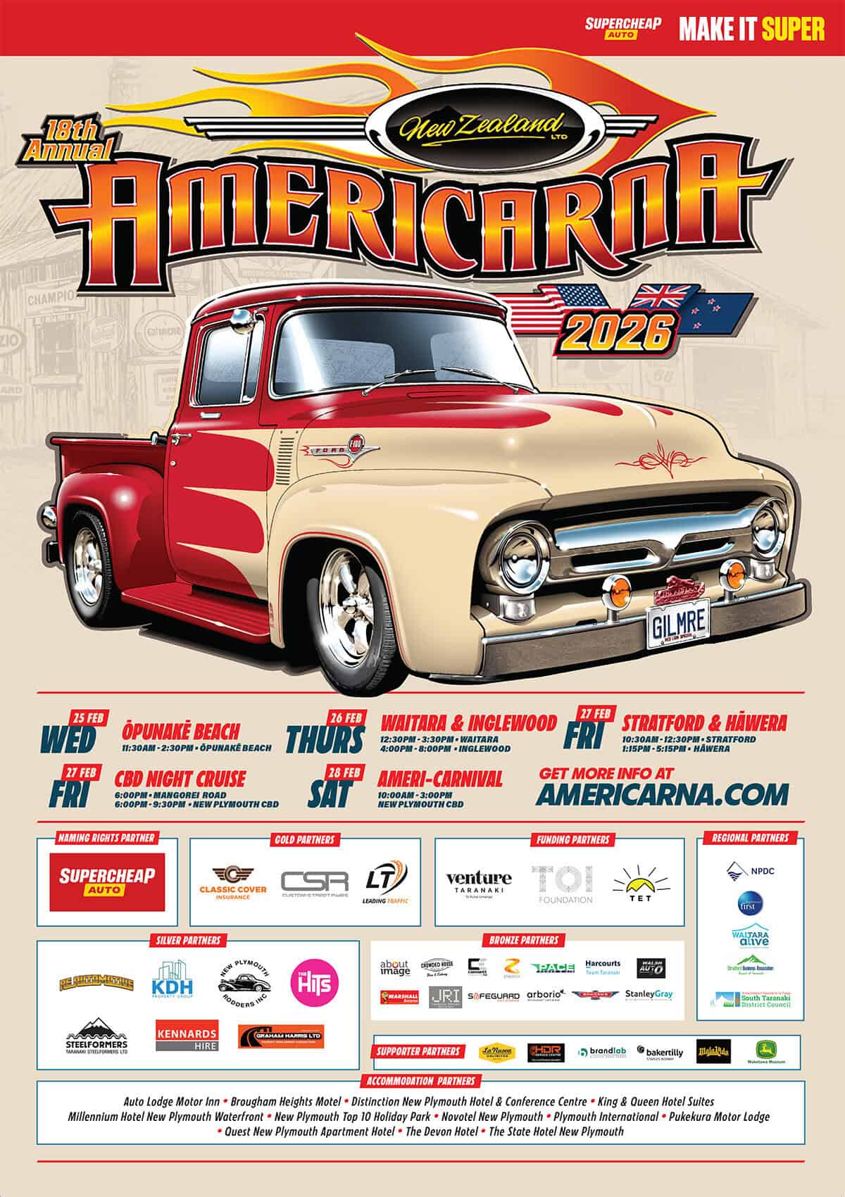 Vintage American truck showcasing classic car culture at Americarna 2023.