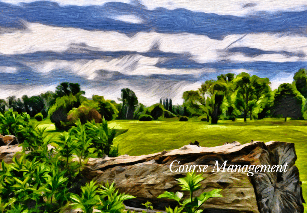 a landscape with trees and grass