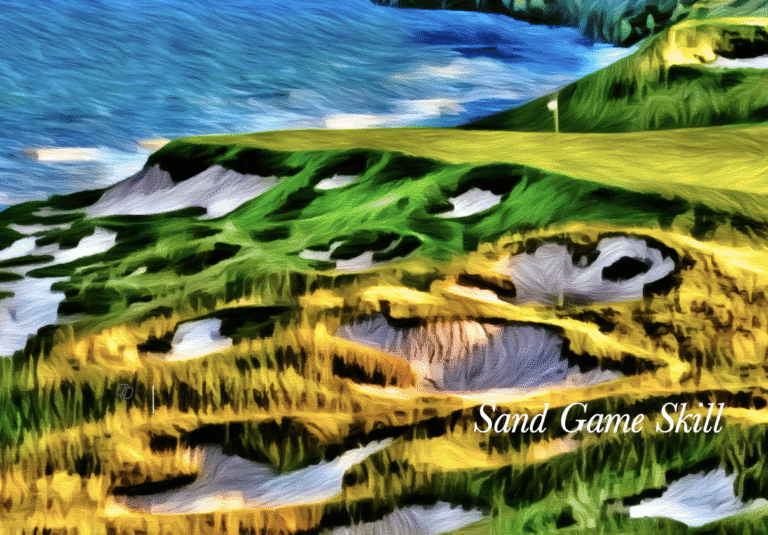 a green grass and blue water