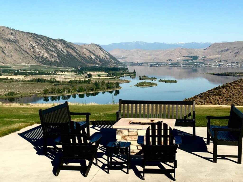 Expansive golf course in scenic landscape