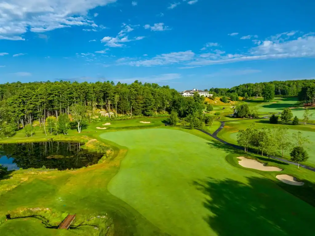 Lush green golf course landscape