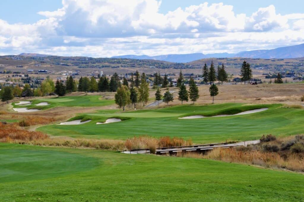 Lush golf course with scenic landscape