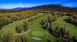 Lush green golf course landscape