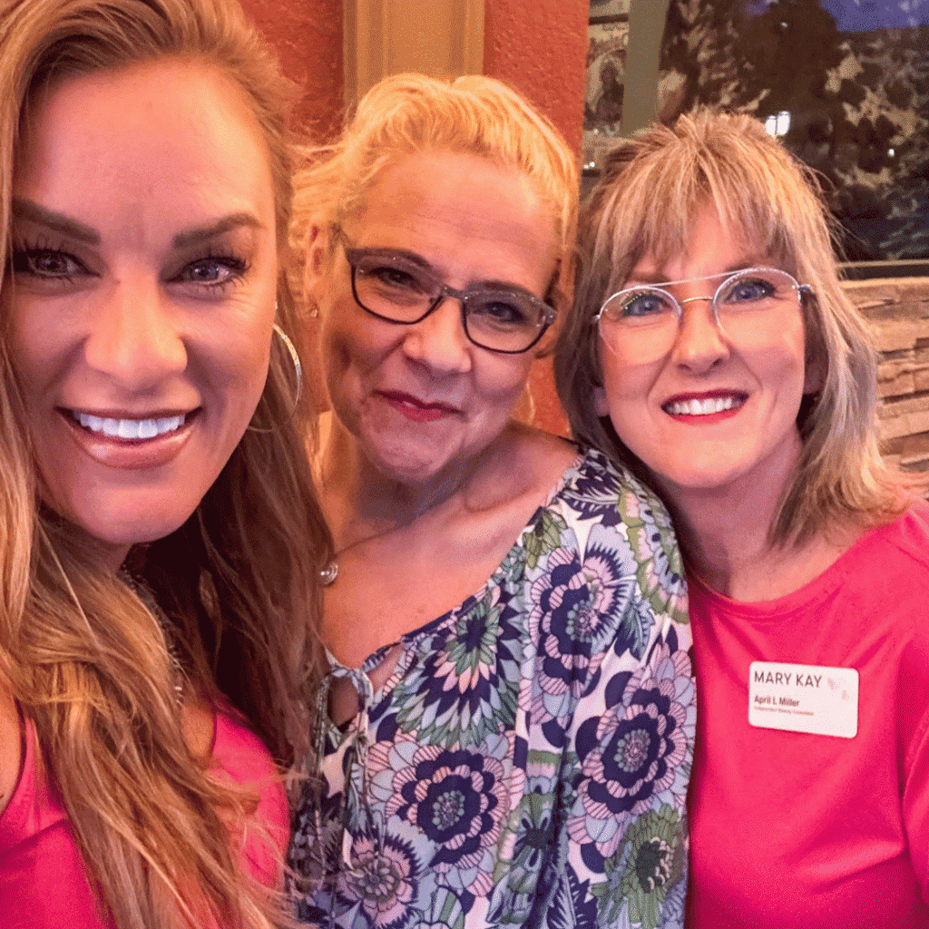 Tricia Phillips with Dee and April, two women from her Mary Kay team.