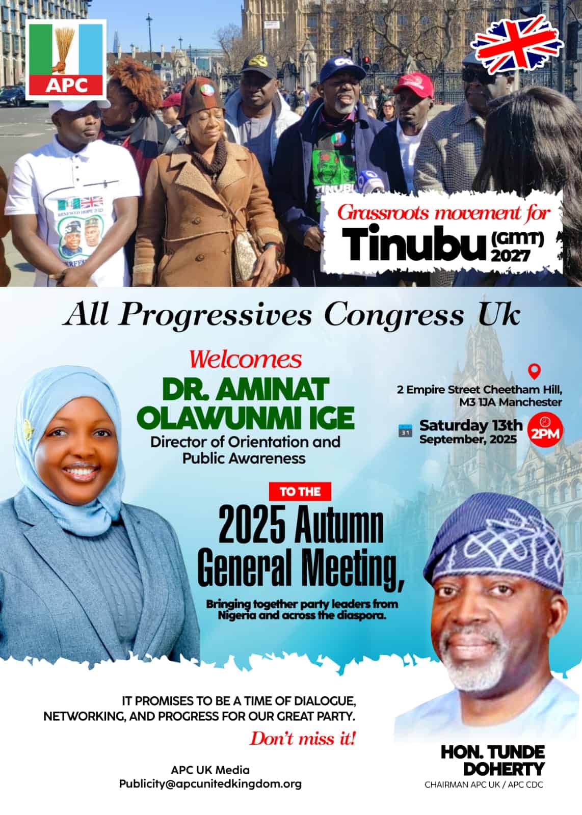 Aminat Olawunmi Ige join us at the APC UK Autumn General Meeting!