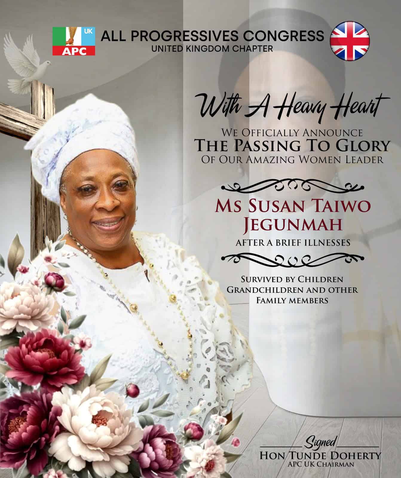 Hon. Ms Susan Taiwo Jegunmah, a befitting farewel