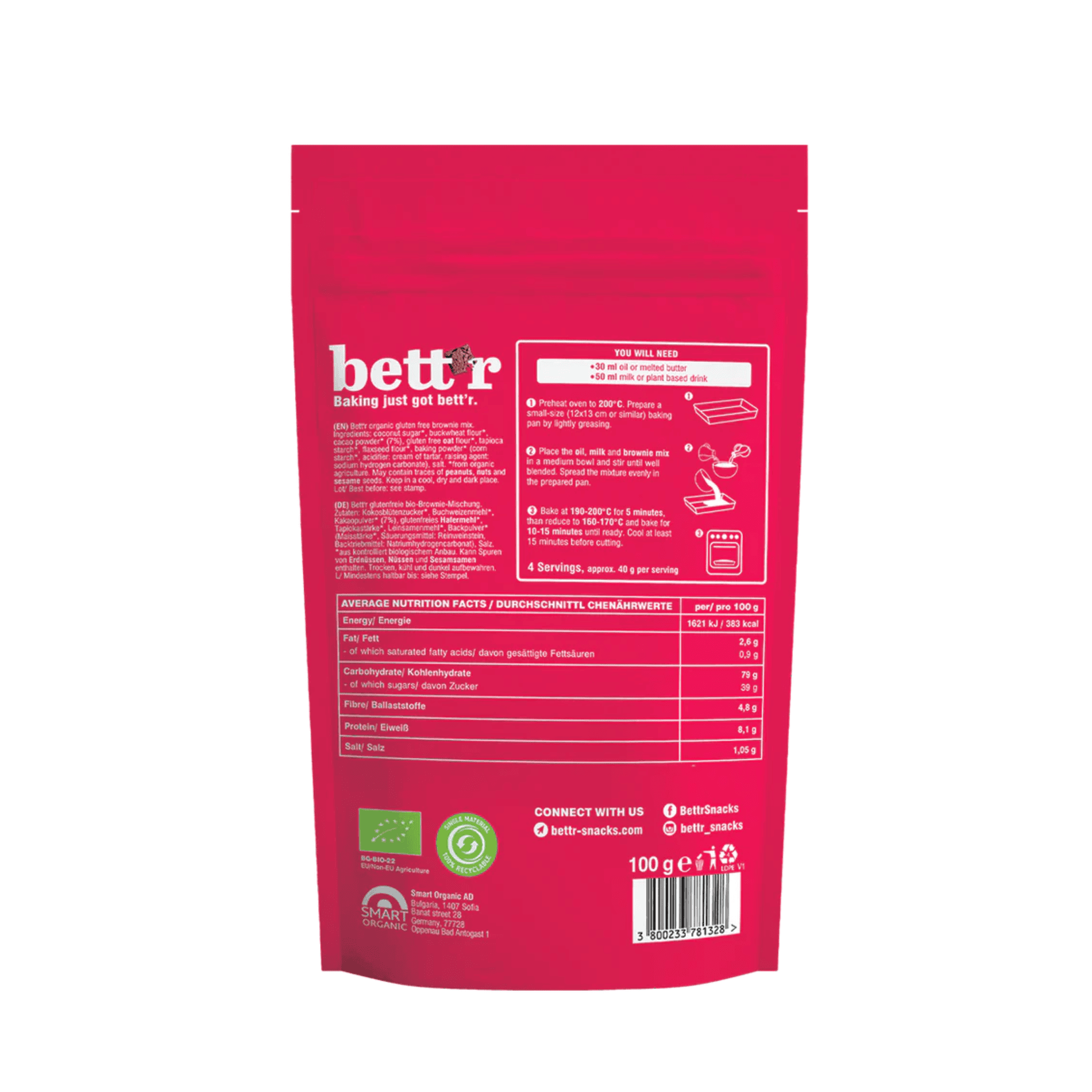 Brownie Backmischung glutenfrei Bio - bett'r – Bild 2