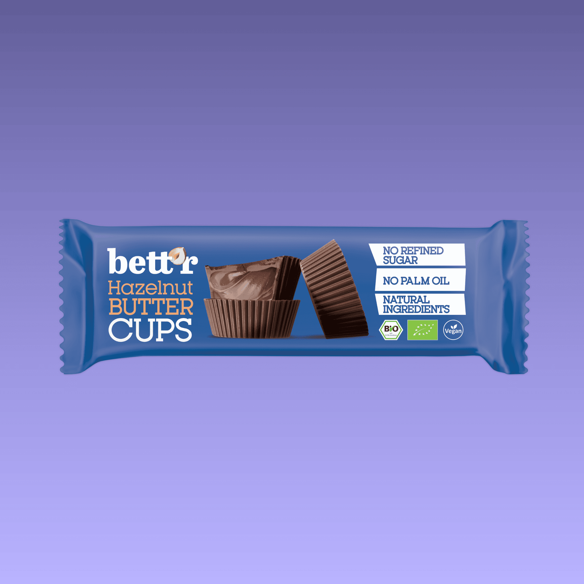 Diese Bio Nut Butter Cups verbinden cremige Haselnussfüllung mit einer feinen Hülle aus veganer Schokolade. Die ausgewogene Süsse und die zartschmelzende Textur machen sie zu einem besonderen Snack für bewusste Geniesser.