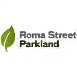 Roma Street Parkland logo with green leaf and text.