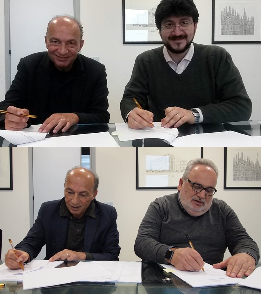 Assessore alla sanità Claudio Venturi con i presidenti regionali di avis e fidas Andrea Tieghi e Michele Di Foggia firmano la nuova convenzione regionale su sangue e plasma