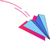 Colorful paper airplane in flight