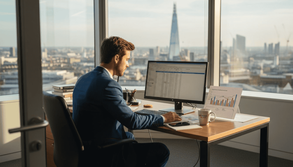 Business owner analyzing marketing automation tools